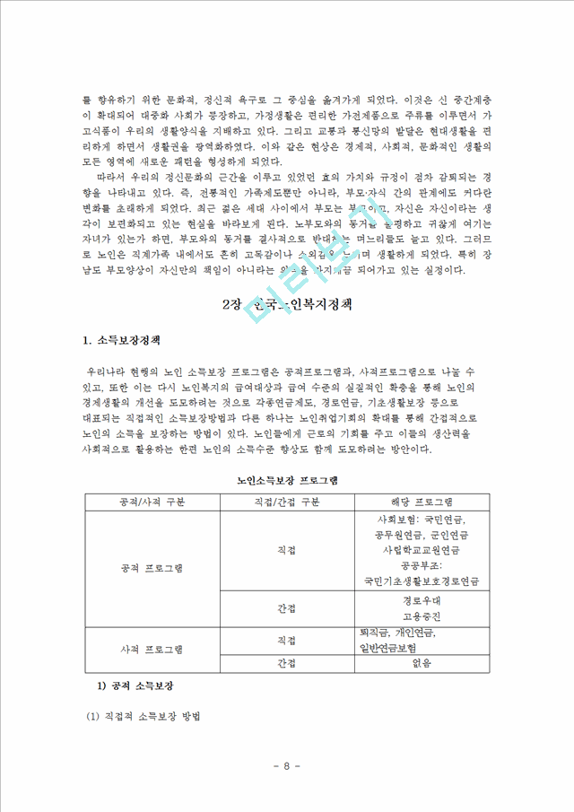 [사회과학] 사회복지학 개론 - 한국의 노인복지정책에 관해서.hwp